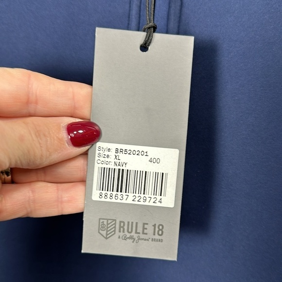 Bobby Jones Rule 18 Performance Fabric Navy Quarter Zip Vest size XL. NWT. - Picture 7 of 12